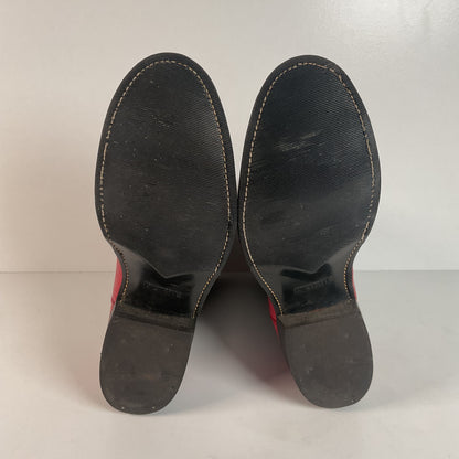 Olathe Western Roper Boots | Red & Black Calf | USA Made | Men’s 9 D