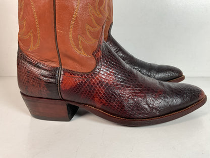 Vintage W.B. Masterson Wrangler Cowboy Boots 12 B (Narrow) Dress Lizard Cut