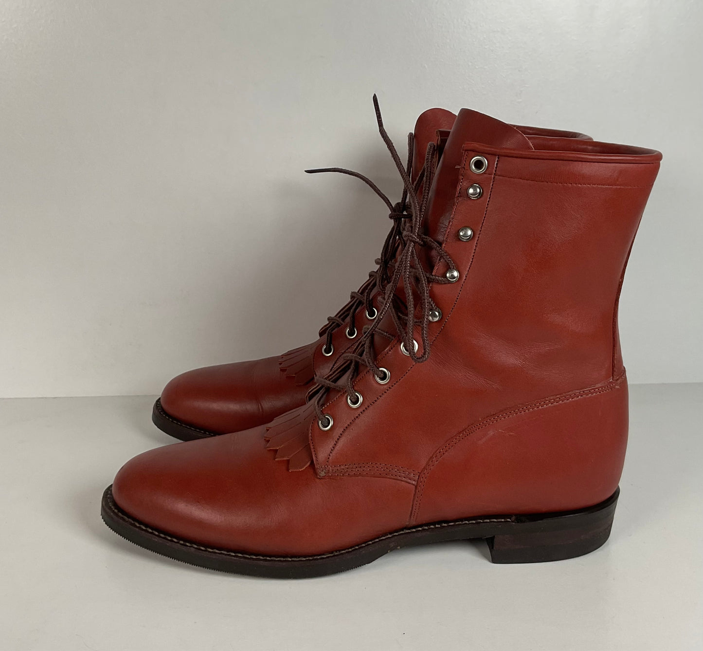 Vintage Justin Kiltie Packer Boots | Brick Caprice | USA Made | Men’s 12 B