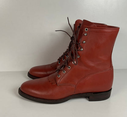 Vintage Justin Kiltie Packer Boots | Brick Caprice | USA Made | Men’s 12 B
