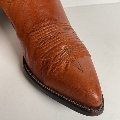 Custom Smooth Ostrich Cowboy Boots | Exotic | Tooled Inlay | Men’s 8.5
