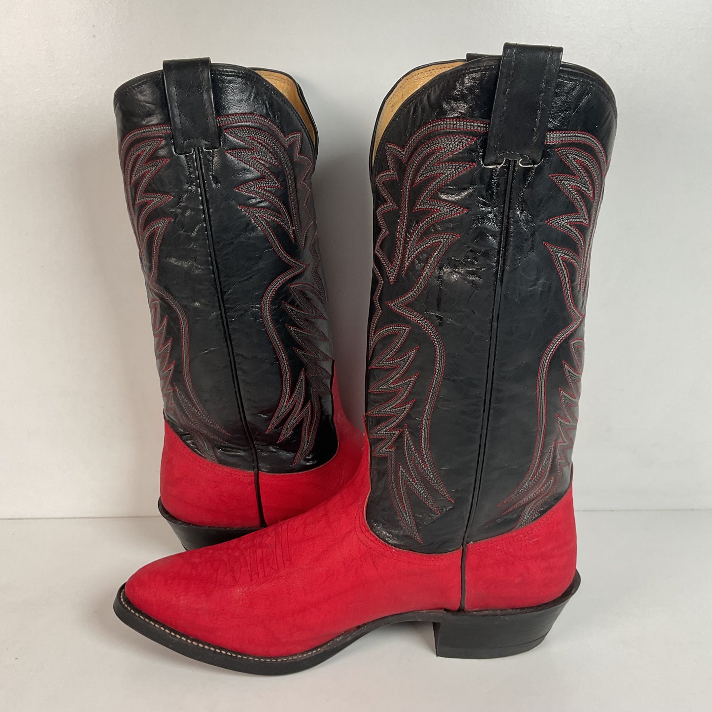 Vintage Nocona Red Water Buffalo Cowboy Boots 10 EE USA Made