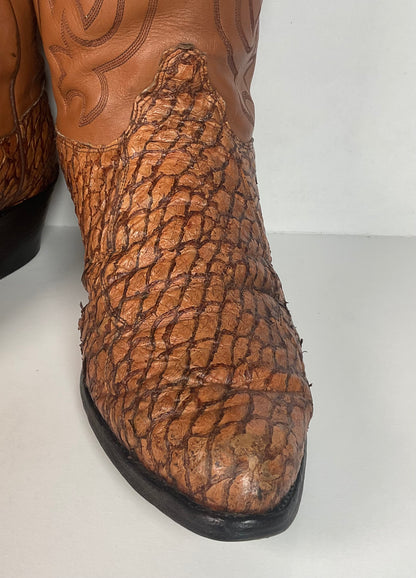 Vintage Olathe Sea Bass Cowboy Boots | Exotic | USA Made | 13 EE