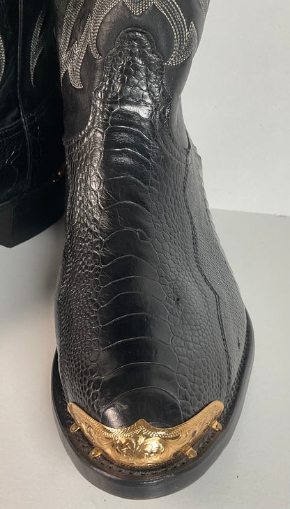 Vintage Nocona Ostrich Leg Cowboy Boots | Exotic | USA Made | 11 EE