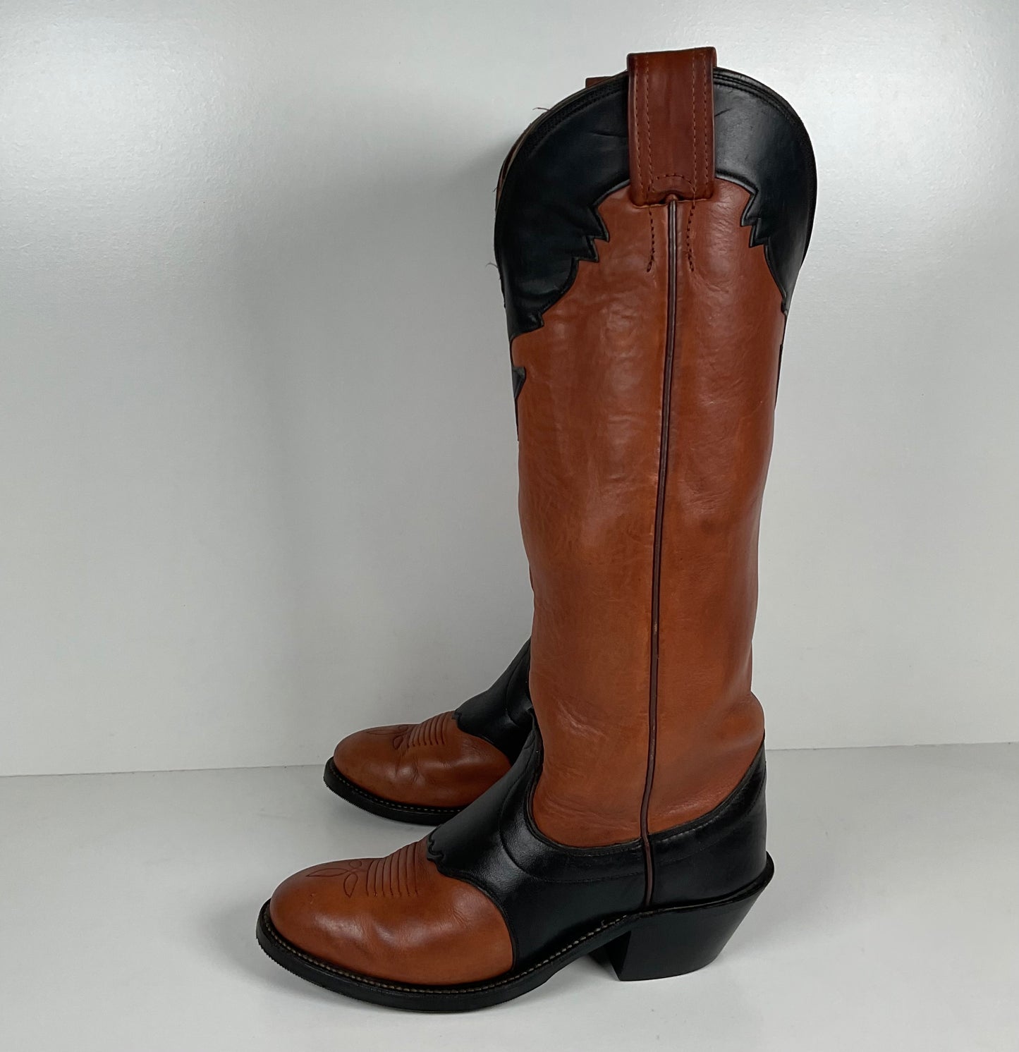 Olathe Tall Top Buckaroo Boots | USA Made | Overlay | Men’s 6 C | Women’s 7