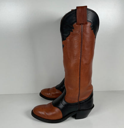 Olathe Tall Top Buckaroo Boots | USA Made | Overlay | Men’s 6 C | Women’s 7