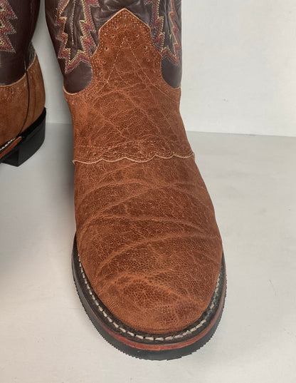 Vintage Larry Mahan Sanded Elephant Roper Boots | Exotic | USA Made | Men’s 9.5 D