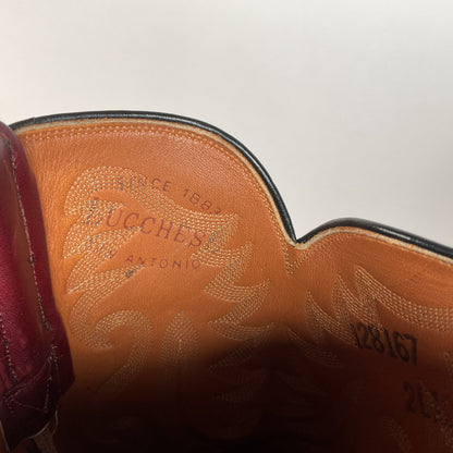 Vintage Lucchese San Antonio Cowboy Boots | Burgundy | Men’s 9 D