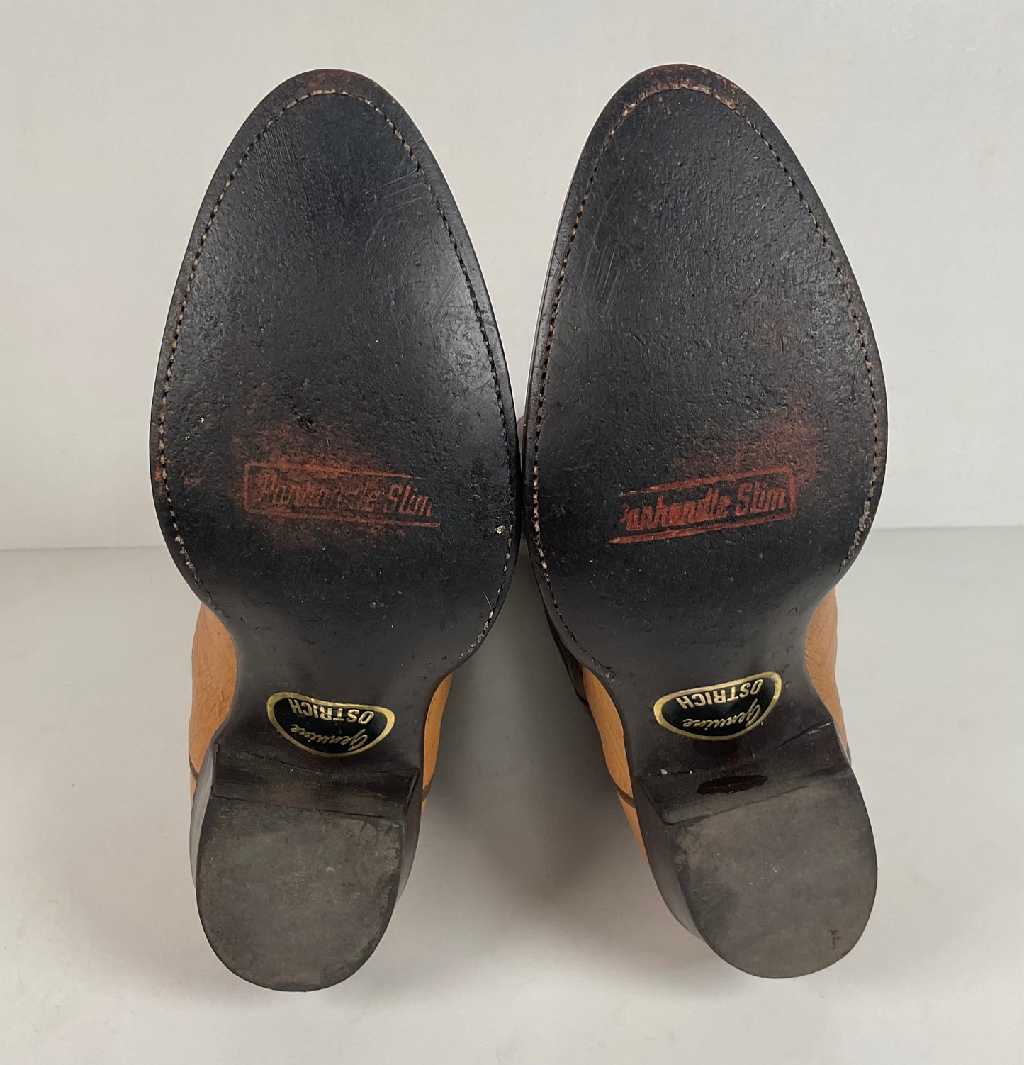 Vintage Panhandle Slim Cowboy Boots | Ostrich Leg & Smooth | Set of (2) | 8 D