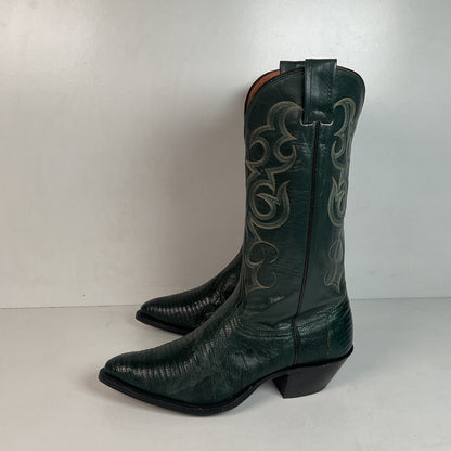 Nocona Emerald Green Teju Lizard Cowboy Boots Men’s 8.5 D | Women’s 9.5 USA Made