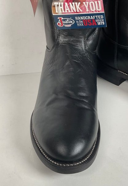 Justin Classic Roper Boots | Black | USA Made | Men’s 11.5 D