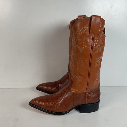 Silvertown Custom Cowboy Boots | Lizard Teju | Men’s 6.5 | Women’s 7.5