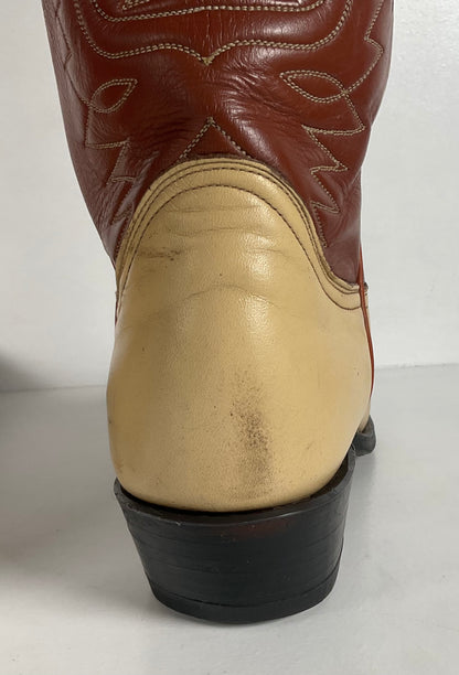 Vintage Tony Lama Urban Cowboy Boots | Lizard Wingtip | Gold Label | Men’s 9 B