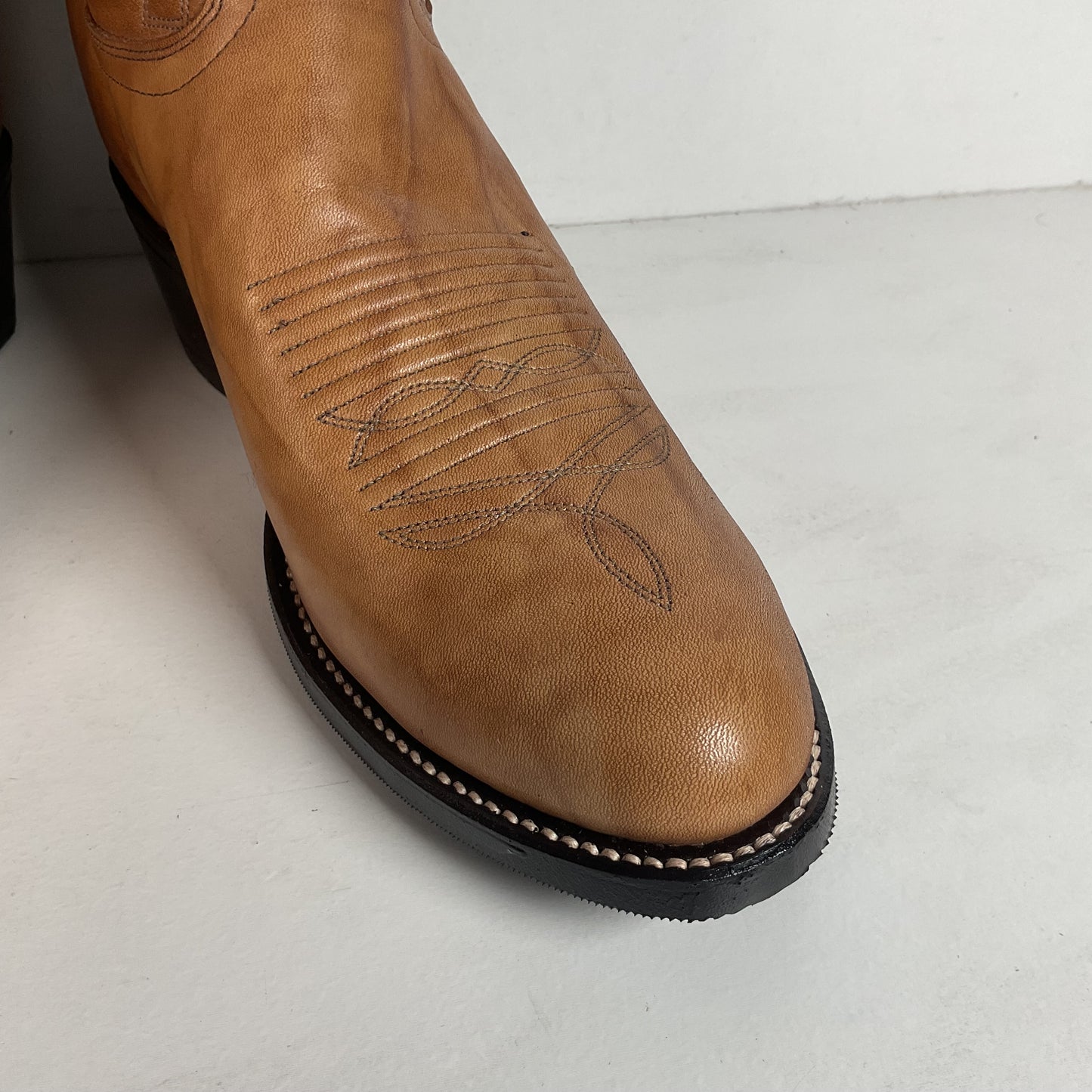 Vintage J. Chisholm Western Work Boots | USA Made | Pecan Taurus | Men’s 10 D