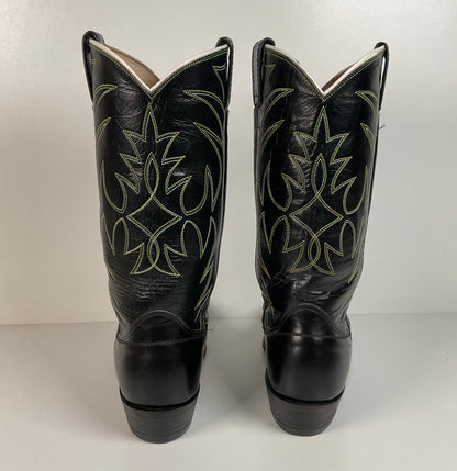 Vintage Nocona Cowboy Boots | 1970s | Black Calf | Men’s 7.5 D