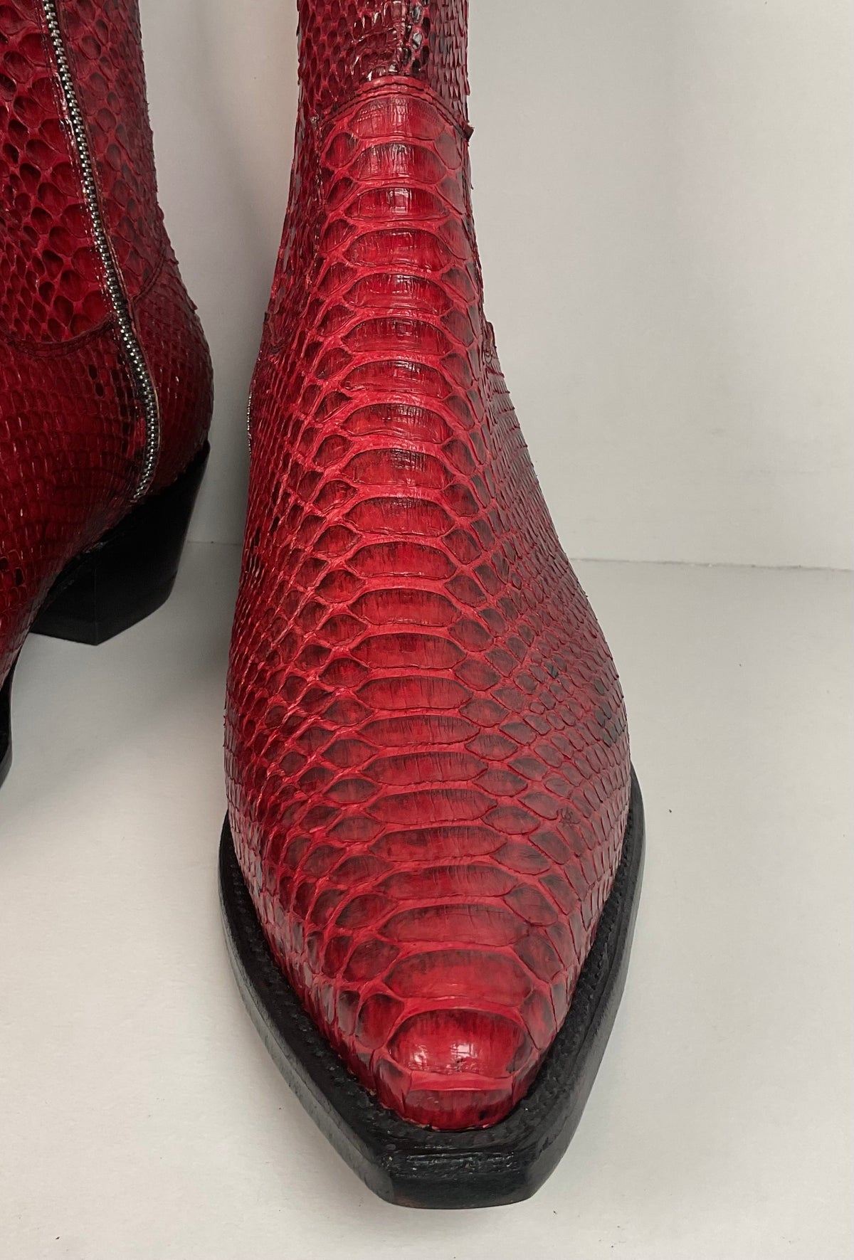 Lucent Los Angeles | Python Snakeskin Ankle Boots | Red | Men’s 15