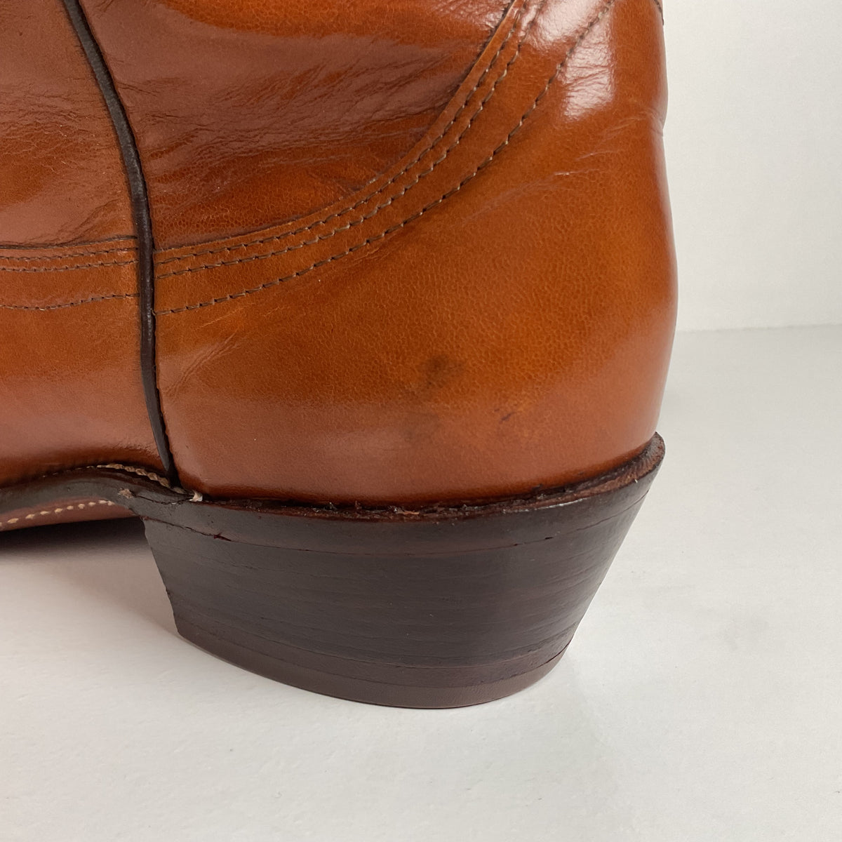 Vintage Frye Cowboy Boots | Burnished Brown Calf | French Toe | Men’s 10.5 D