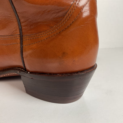 Vintage Frye Cowboy Boots | Burnished Brown Calf | French Toe | Men’s 10.5 D