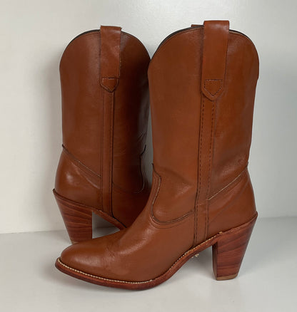 Vintage Frye Cowgirl Boots | USA Made | Brown | Women’s 9 B