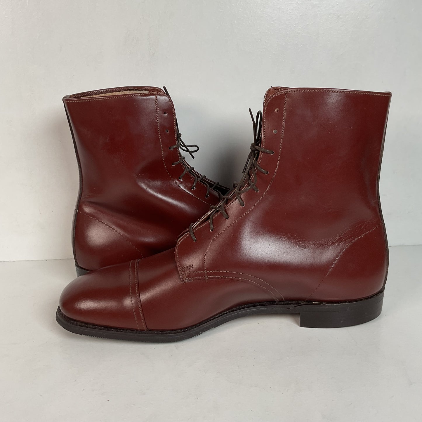 Marlborough England Jodhpur Lace Up Boots | Burgundy Calf | UK 9 | US 10