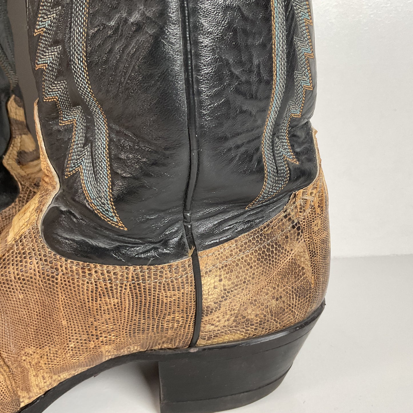 Vintage Tony Lama Cowboy Boots | Natural Teju Lizard | USA Made | Men’s 9 D