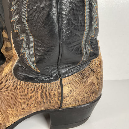 Vintage Tony Lama Cowboy Boots | Natural Teju Lizard | USA Made | Men’s 9 D