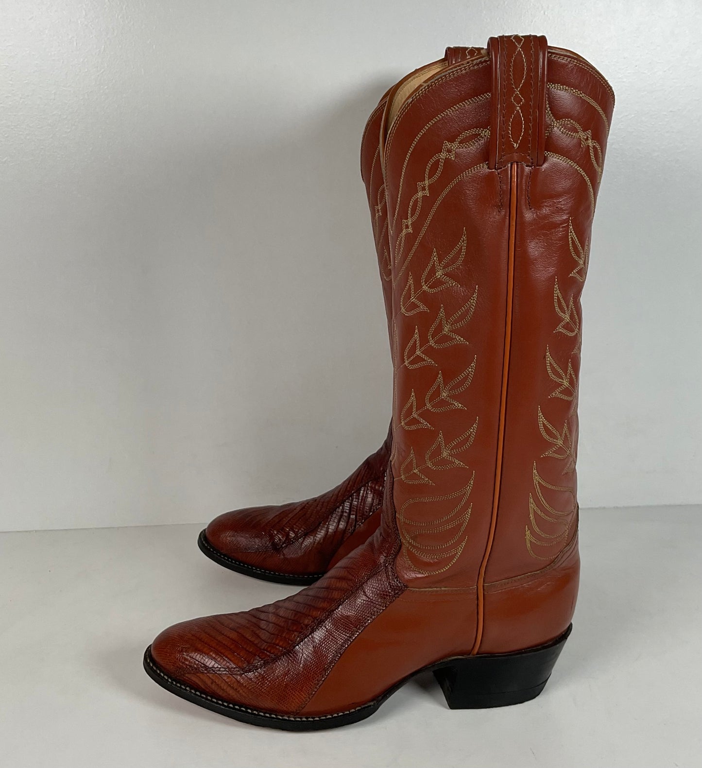 Vintage Tony Lama Teju Lizard Cowboy Boots | Gold Label | Men’s 7 B | Women’s 8