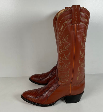 Vintage Tony Lama Teju Lizard Cowboy Boots | Gold Label | Men’s 7 B | Women’s 8