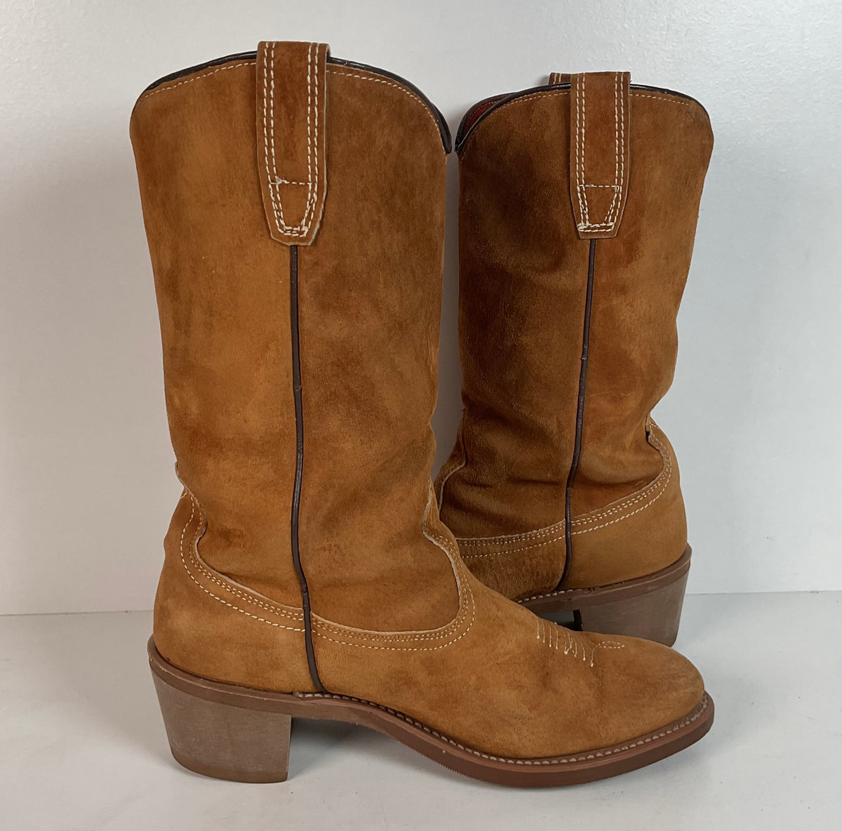 Vintage Wolverine Pig Skin Suede Cowgirl Boots | USA Made | Women’s 7.5 M