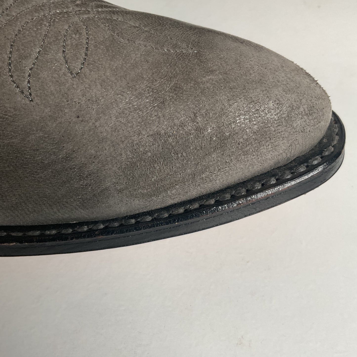 Vintage Dan Post Grey Elk Skin Cowboy Boots 10.5 D USA Made Old Label