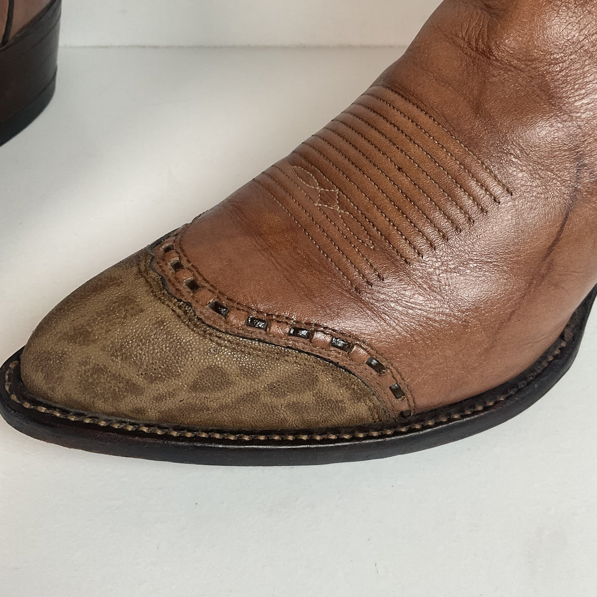 Vintage Tony Lama Elephant Wingtip Cowboy Boots | Gold Label | Exotic | Men’s 9 EE