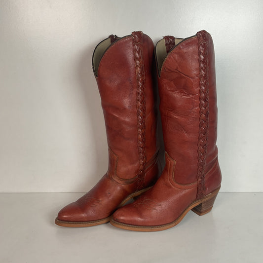 Vintage Capezio Braided Shooter Boots 6.5 M USA Made Campus Riding