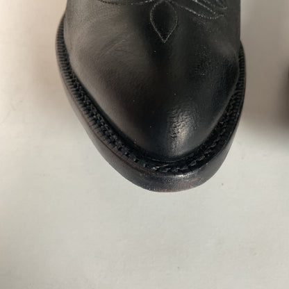 Lucchese 2000 Elk Skin Cowboy Boots | USA Made | Black | Original Box | 9.5 EE