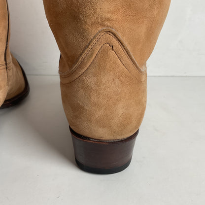 F. H. Senka Cowgirl Boots 8.5 US Nubuck Suede Snip Toe