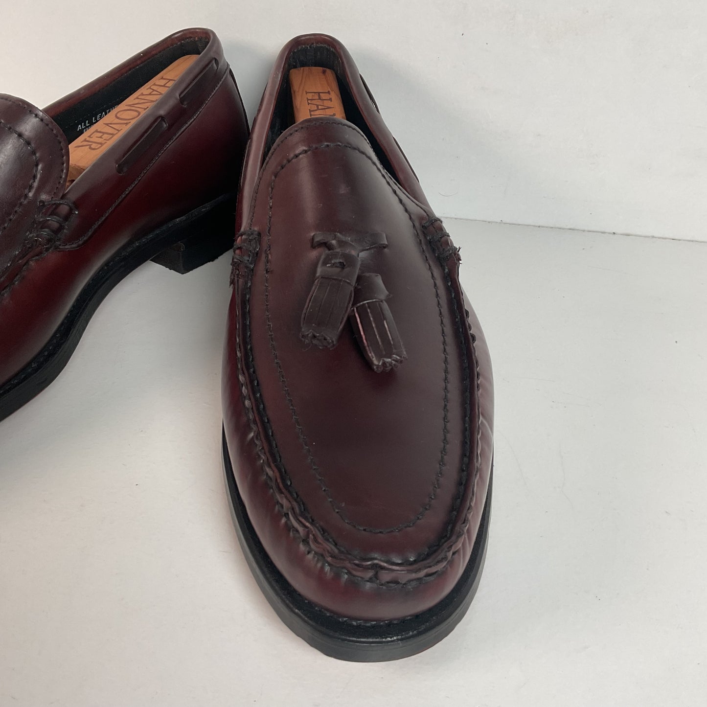 Vintage 1970s Hanover Handsewn Moccasin Loafers 10 D Genuine Shell Cordovan