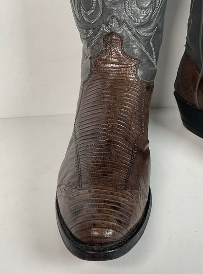 Vintage Justin Teju Lizard Cowboy Boots | Brogued | USA Made | Men’s 10.5 B