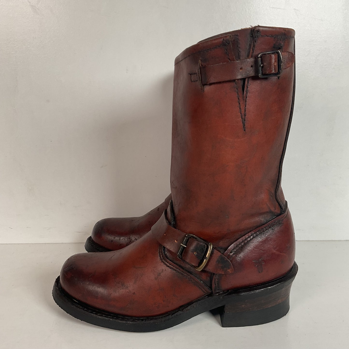 Frye Women’s 12R Redwood Engineer Boots 6 M 150th Anniversary USA Made Distressed