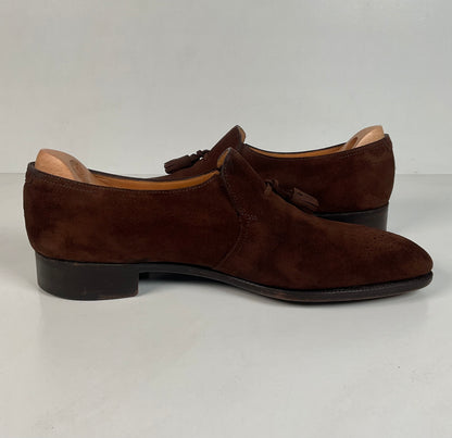 John Lobb Suede Tassel Loafers | Madison | UK 7.5 E | US 8.5 D