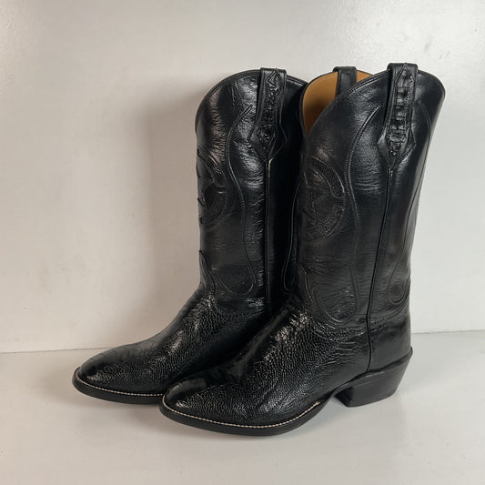 Custom Made Ostrich Leg Cowboy Boots | Lone Star Inlay | Exotic | Men’s 10.5