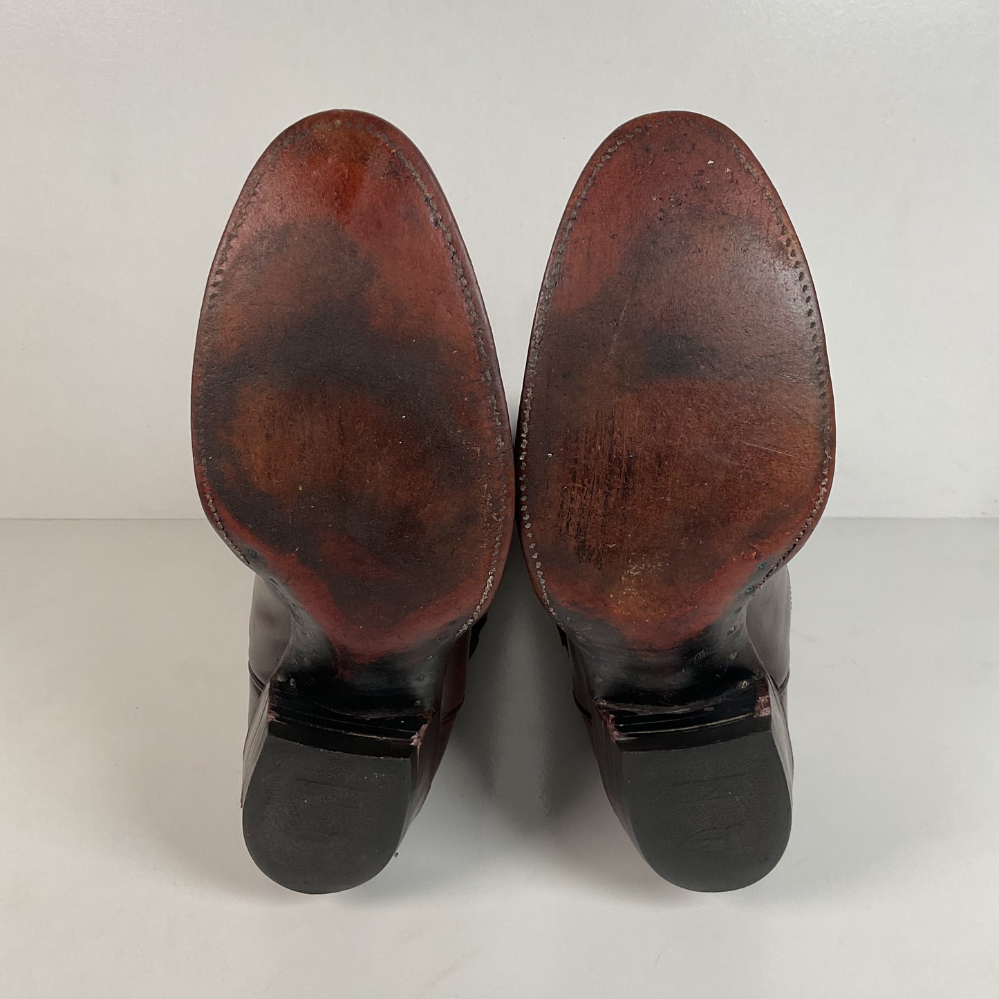 Vintage Justin Cowboy Boots | Brown Calf | Tooled Inlays | USA Made | Men’s 10 D