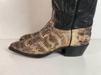Remington Natural Alligator Cowboy Boots 9 D Body Cut