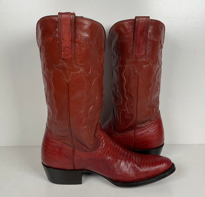 Montana Teju Lizard Cowboy Boots | Tooled Inlays | Men’s 9 D