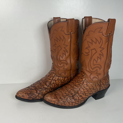 Vintage Olathe Sea Bass Cowboy Boots | Exotic | USA Made | 13 EE