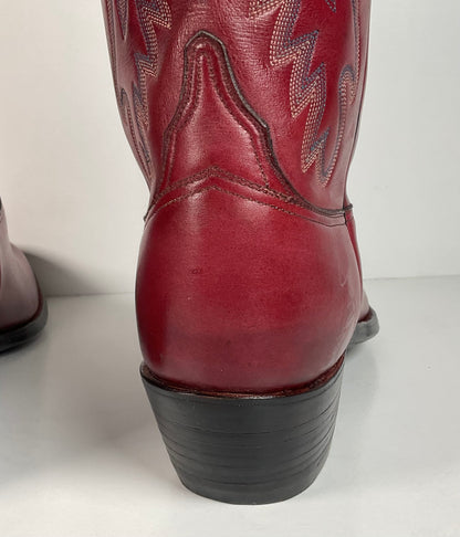Vintage Lucchese San Antonio Cowboy Boots | Burgundy | Men’s 9 D