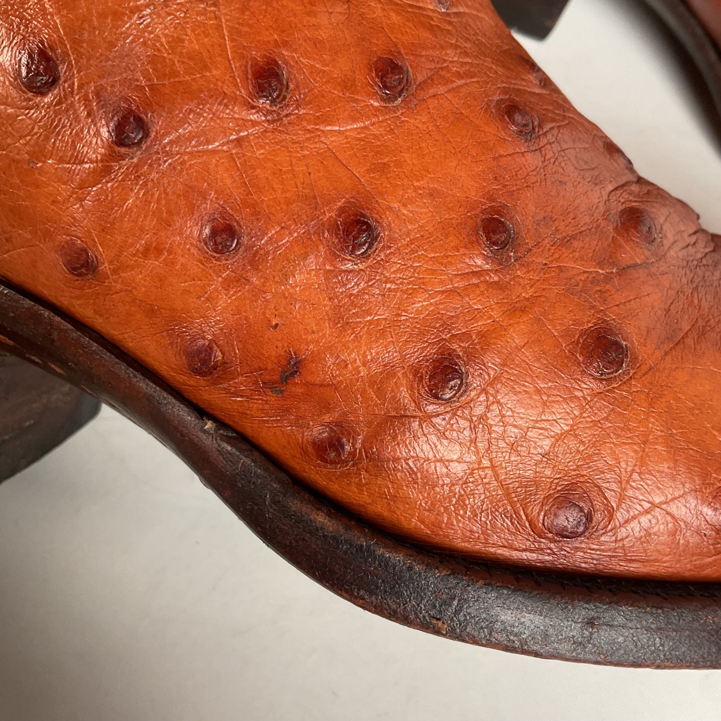 Custom Full Ostrich Quill Cowboy Boots 10 Wide Exotic Mule Ear