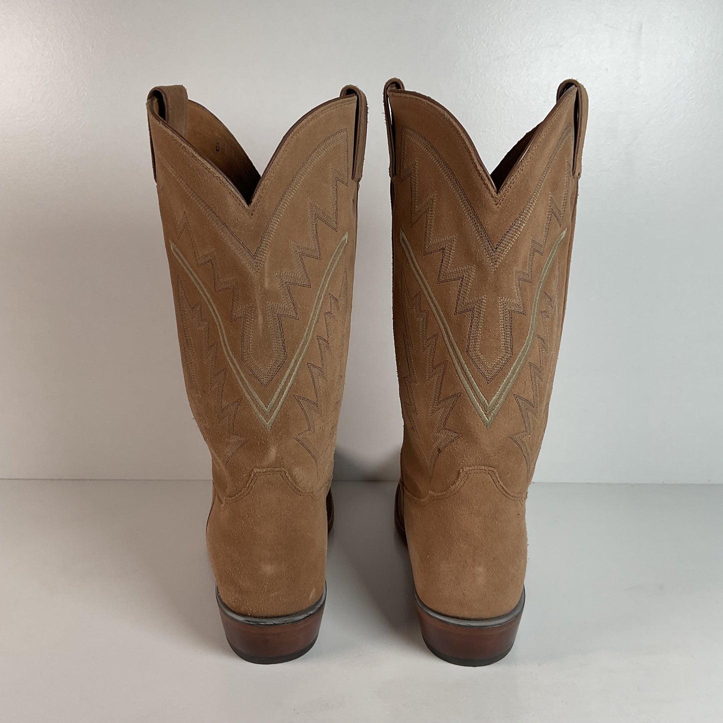 Tony Lama Suede Cowboy Boots | USA Made | Sand Mojave | 11.5 EE