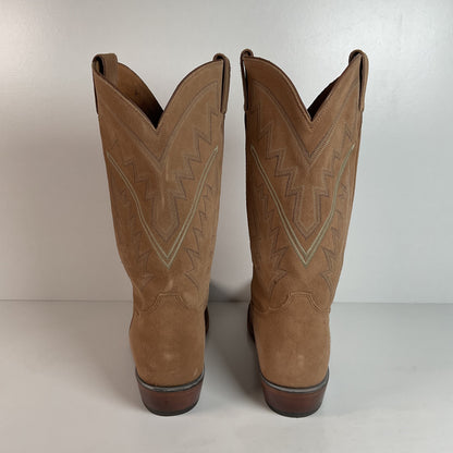 Tony Lama Suede Cowboy Boots | USA Made | Sand Mojave | 11.5 EE