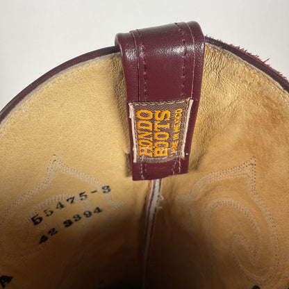 Vintage Hondo 18” Burgundy Cowgirl Boots 6.5 A Stitched