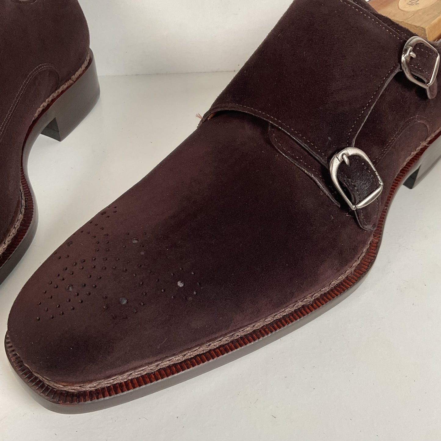 Mezlan Double Monk Strap Shoes | Custom | Nubuck Suede | Brown | Men’s 10.5 M