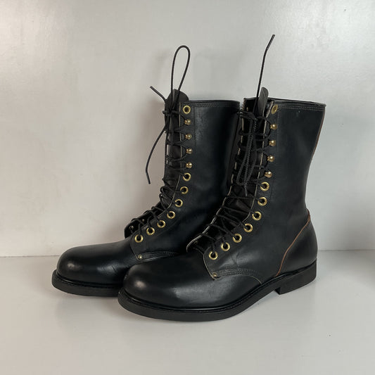 Vintage 1960s Leigh Linesman Boots 10 D USA Made Safety Toe